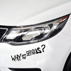 Vinyl Decal "Why So Serious?" Car Sticker Waterproof Auto Decors on  Bumper Rear Window Biker Helmet "WHY SO SERIOUS?" Vinyl Decal Sticker for Laptop, Car Window, Wall Art Stevvex