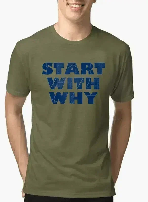 Start With Why Half Sleeves Melange T-shirt Femstylo