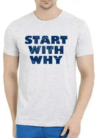 Start With Why Half Sleeves Melange T-shirt Femstylo