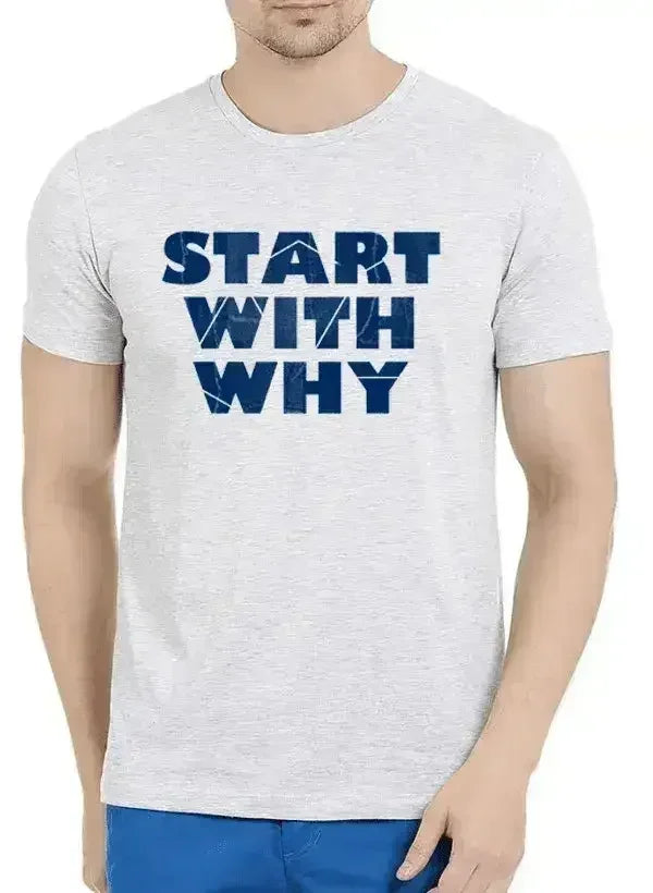 Start With Why Half Sleeves Melange T-shirt Femstylo