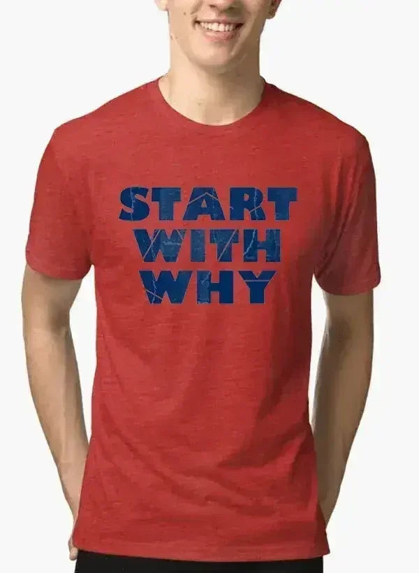 Start With Why Half Sleeves Melange T-shirt Femstylo