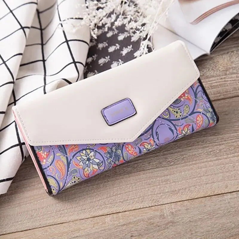 Fashion Women Leather Envelope Clutch Wallet Long Card Holder Purse Bag Handbag Pi-Mart