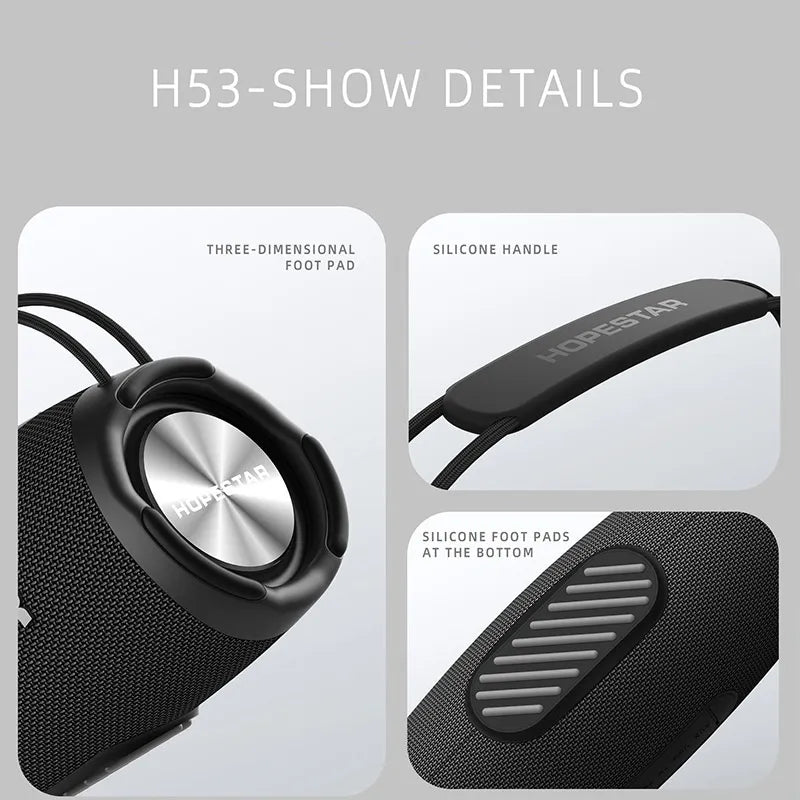 H53 Wireless Bluetooth Speaker Waterproof Portable Outdoor Portable Rugby High-power Double MP3 Player Pi-Mart