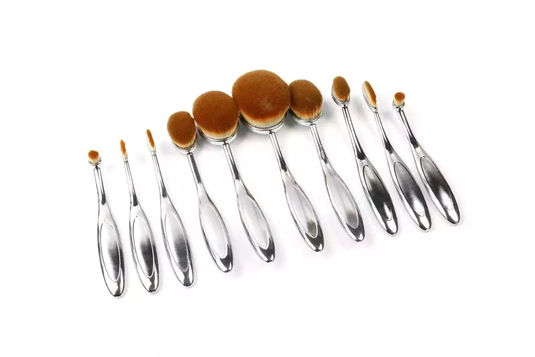 Beauty Experts Set of 10 Oval Beauty Brushes Lootquake LLC