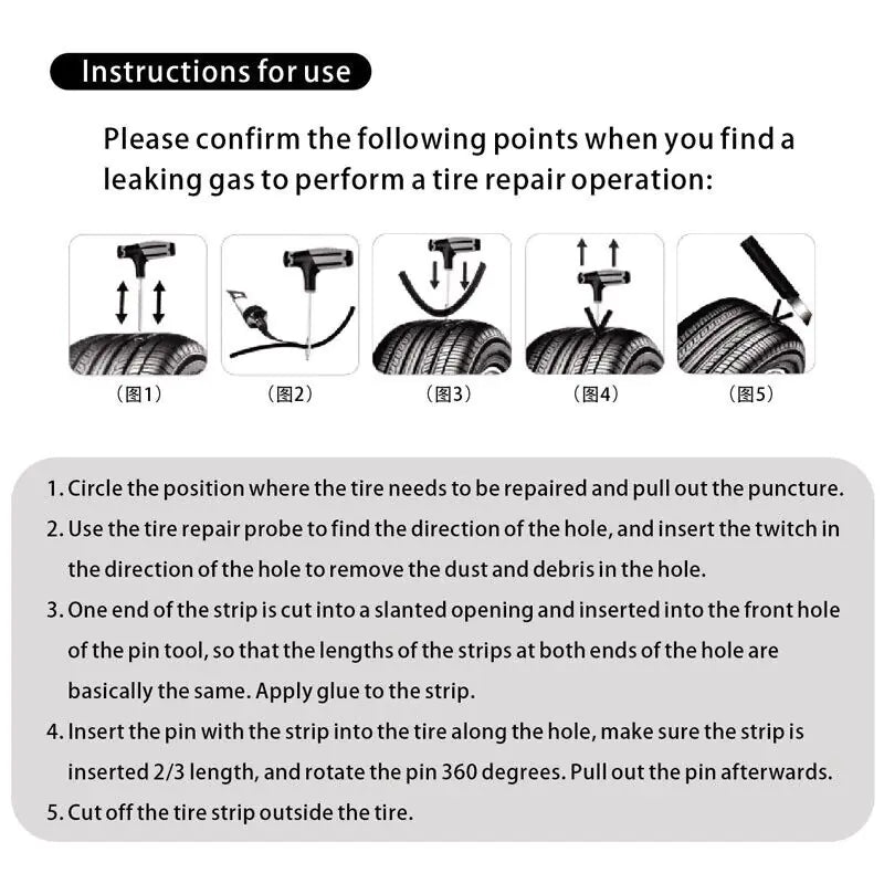 68pc Tire Repair Kit DIY Flat Tire Repair Car Truck Motorcycle Home Plug Patch Pi-Mart