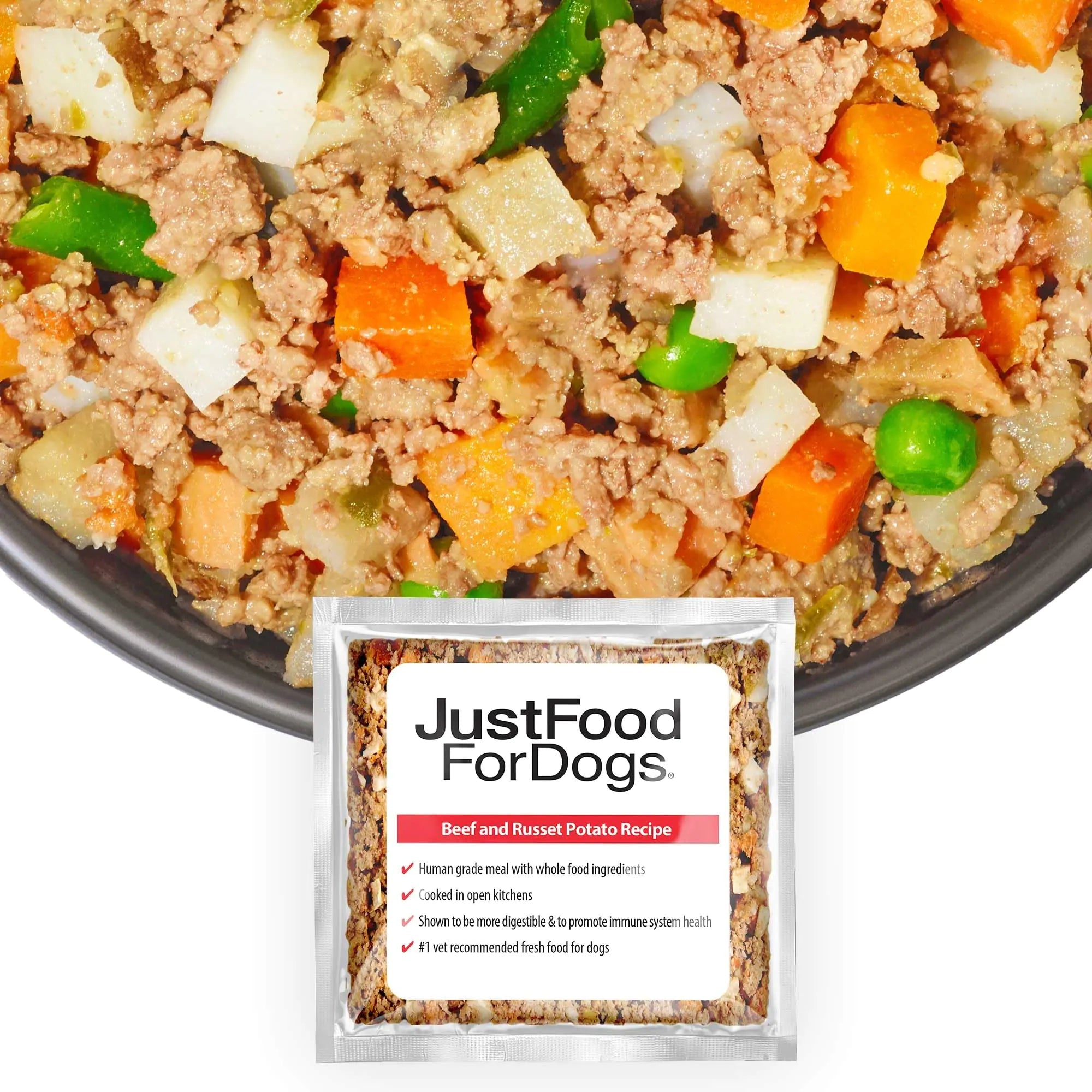 JustFoodForDogs Frozen Fresh Dog Food Complete Meal or Dog Food Topper Beef & Russet Potato Human Grade Dog Food Recipe 5.5 oz (Pack of 18) Lootquake LLC