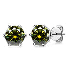 VVS D Color Russian Cut Moissanite Stud Earrings 1/2/4 CT S925 Sterling Silver BandsCo Straps