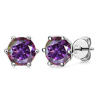 VVS D Color Russian Cut Moissanite Stud Earrings 1/2/4 CT S925 Sterling Silver BandsCo Straps