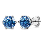 VVS D Color Russian Cut Moissanite Stud Earrings 1/2/4 CT S925 Sterling Silver BandsCo Straps