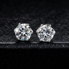 VVS D Color Russian Cut Moissanite Stud Earrings 1/2/4 CT S925 Sterling Silver BandsCo Straps