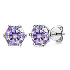 VVS D Color Russian Cut Moissanite Stud Earrings 1/2/4 CT S925 Sterling Silver BandsCo Straps