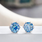 VVS D Color Russian Cut Moissanite Stud Earrings 1/2/4 CT S925 Sterling Silver BandsCo Straps