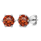 VVS D Color Russian Cut Moissanite Stud Earrings 1/2/4 CT S925 Sterling Silver BandsCo Straps