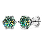 VVS D Color Russian Cut Moissanite Stud Earrings 1/2/4 CT S925 Sterling Silver BandsCo Straps