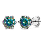 VVS D Color Russian Cut Moissanite Stud Earrings 1/2/4 CT S925 Sterling Silver BandsCo Straps