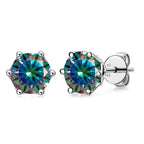 VVS D Color Russian Cut Moissanite Stud Earrings 1/2/4 CT S925 Sterling Silver BandsCo Straps