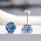 VVS D Color Russian Cut Moissanite Stud Earrings 1/2/4 CT S925 Sterling Silver BandsCo Straps