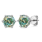 VVS D Color Russian Cut Moissanite Stud Earrings 1/2/4 CT S925 Sterling Silver BandsCo Straps