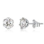 VVS D Color Russian Cut Moissanite Stud Earrings 1/2/4 CT S925 Sterling Silver BandsCo Straps