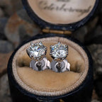 VVS D Color Russian Cut Moissanite Stud Earrings 1/2/4 CT S925 Sterling Silver BandsCo Straps