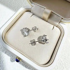 VVS D Color Russian Cut Moissanite Stud Earrings 1/2/4 CT S925 Sterling Silver BandsCo Straps