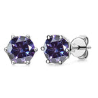 VVS D Color Russian Cut Moissanite Stud Earrings 1/2/4 CT S925 Sterling Silver BandsCo Straps