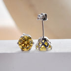 VVS D Color Russian Cut Moissanite Stud Earrings 1/2/4 CT S925 Sterling Silver BandsCo Straps