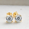 VVS D Moissanite Stud Earrings 925 Sterling Silver 18K Gold Plated Wedding BandsCo Straps