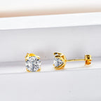 VVS D Moissanite Stud Earrings 925 Sterling Silver 18K Gold Plated Wedding BandsCo Straps