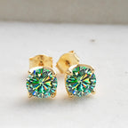 VVS D Moissanite Stud Earrings 925 Sterling Silver 18K Gold Plated Wedding BandsCo Straps