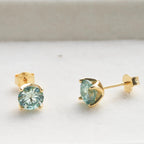 VVS D Moissanite Stud Earrings 925 Sterling Silver 18K Gold Plated Wedding BandsCo Straps