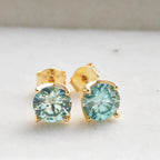 VVS D Moissanite Stud Earrings 925 Sterling Silver 18K Gold Plated Wedding BandsCo Straps