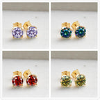 VVS D Moissanite Stud Earrings 925 Sterling Silver 18K Gold Plated Wedding BandsCo Straps