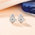 VVS1 D Color Round Moissanite Stud Earrings 925 Sterling Silver Bowknot Back BandsCo Straps