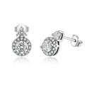 VVS1 D Color Round Moissanite Stud Earrings 925 Sterling Silver Bowknot Back BandsCo Straps