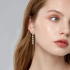 VVS1 D Moissanite Round Stud Tassel Earrings 925 Sterling Silver Wedding Gift BandsCo Straps