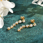 VVS1 D Moissanite Round Stud Tassel Earrings 925 Sterling Silver Wedding Gift BandsCo Straps