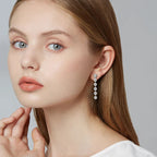 VVS1 D Moissanite Round Stud Tassel Earrings 925 Sterling Silver Wedding Gift BandsCo Straps