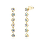VVS1 D Moissanite Round Stud Tassel Earrings 925 Sterling Silver Wedding Gift BandsCo Straps
