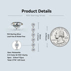 VVS1 D Moissanite Round Stud Tassel Earrings 925 Sterling Silver Wedding Gift BandsCo Straps