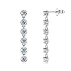 VVS1 D Moissanite Round Stud Tassel Earrings 925 Sterling Silver Wedding Gift BandsCo Straps