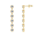 VVS1 D Moissanite Round Stud Tassel Earrings 925 Sterling Silver Wedding Gift BandsCo Straps