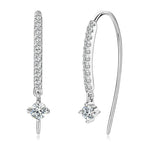 VVS1 Round Moissanite U-Shaped Stud Earrings 925 Sterling Silver Hypoallergenic Gift for Women BandsCo Straps