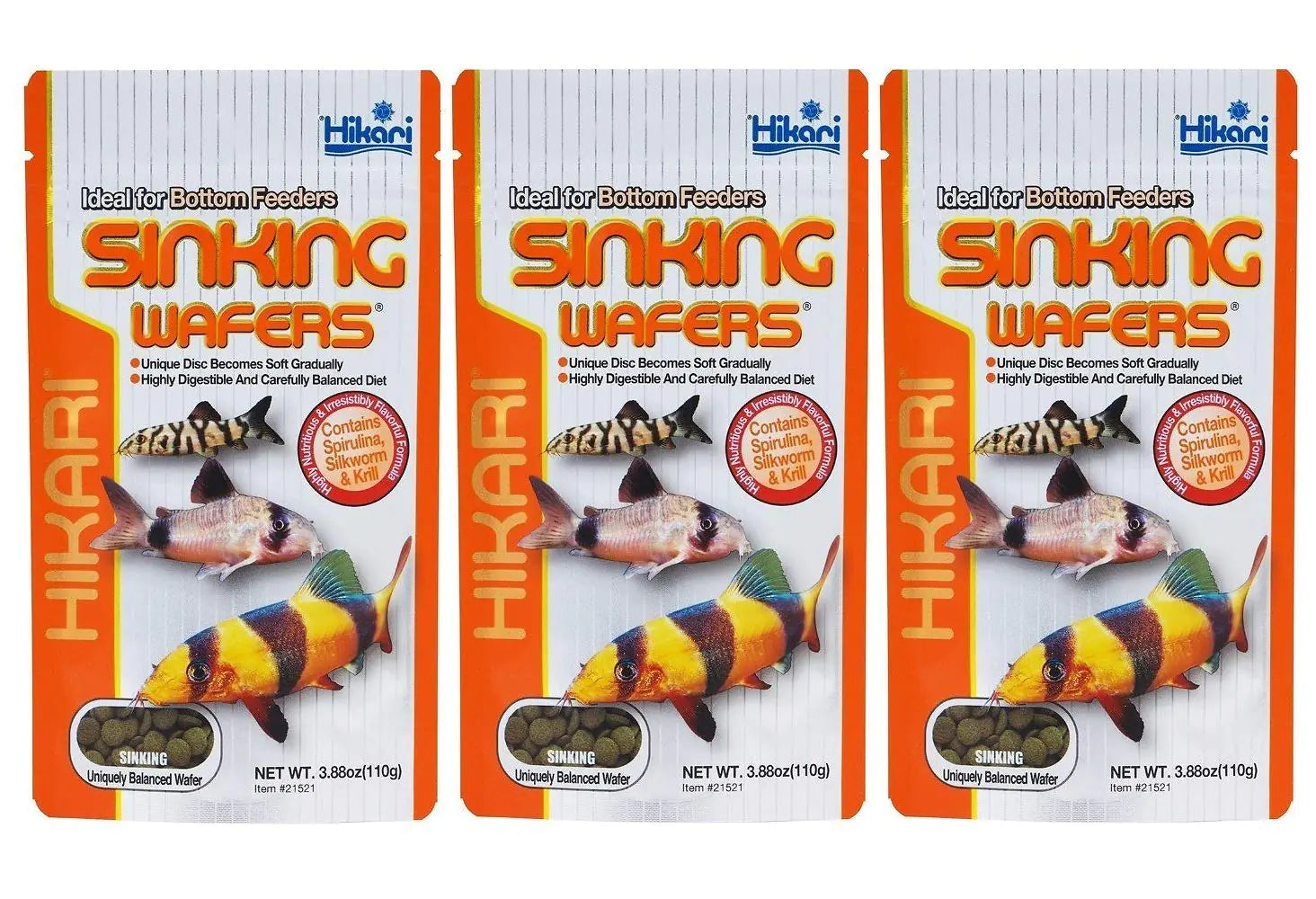 Tropical Sinking Wafers Fish Food [Set of 3] Size: 3.88 OuncesQ Lootquake LLC