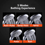 High Pressure Shower Head 5 Settings Handheld Shower Heads Spray With 5 FT Hose Pi-Mart