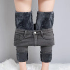 Velvet Thickening Denim Pants Pi-Mart