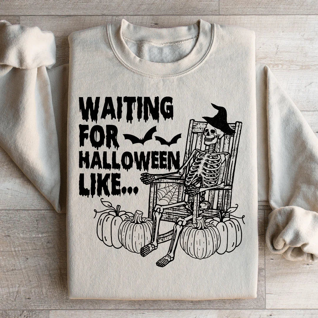 Waiting For Halloween Like Sweatshirt Peachy Sunday