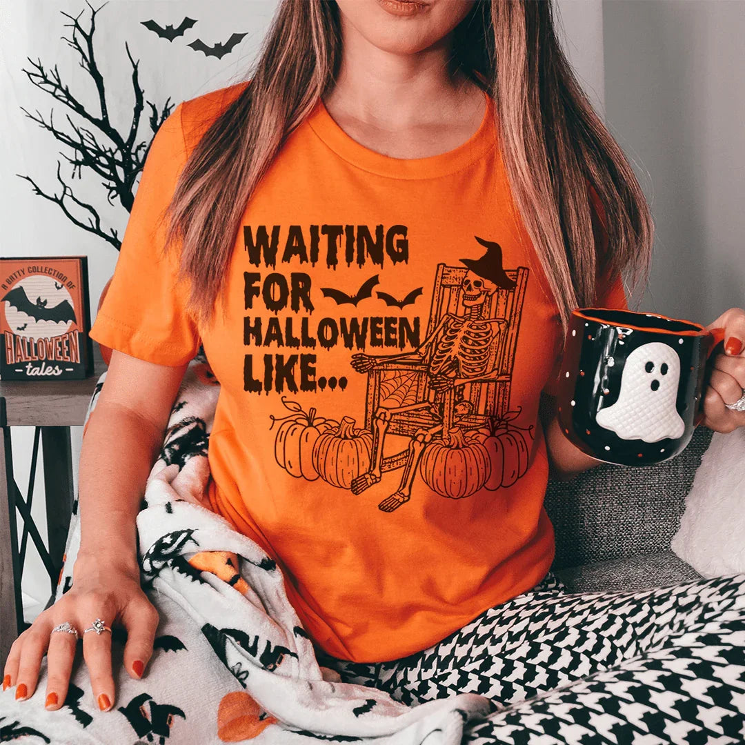 Waiting For Halloween Like Tee Peachy Sunday