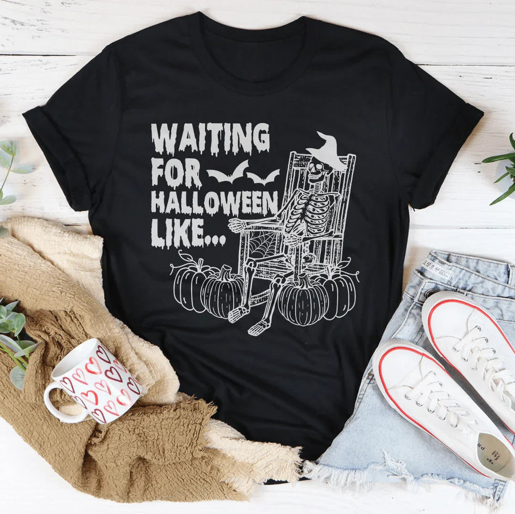Waiting For Halloween Like Tee Peachy Sunday