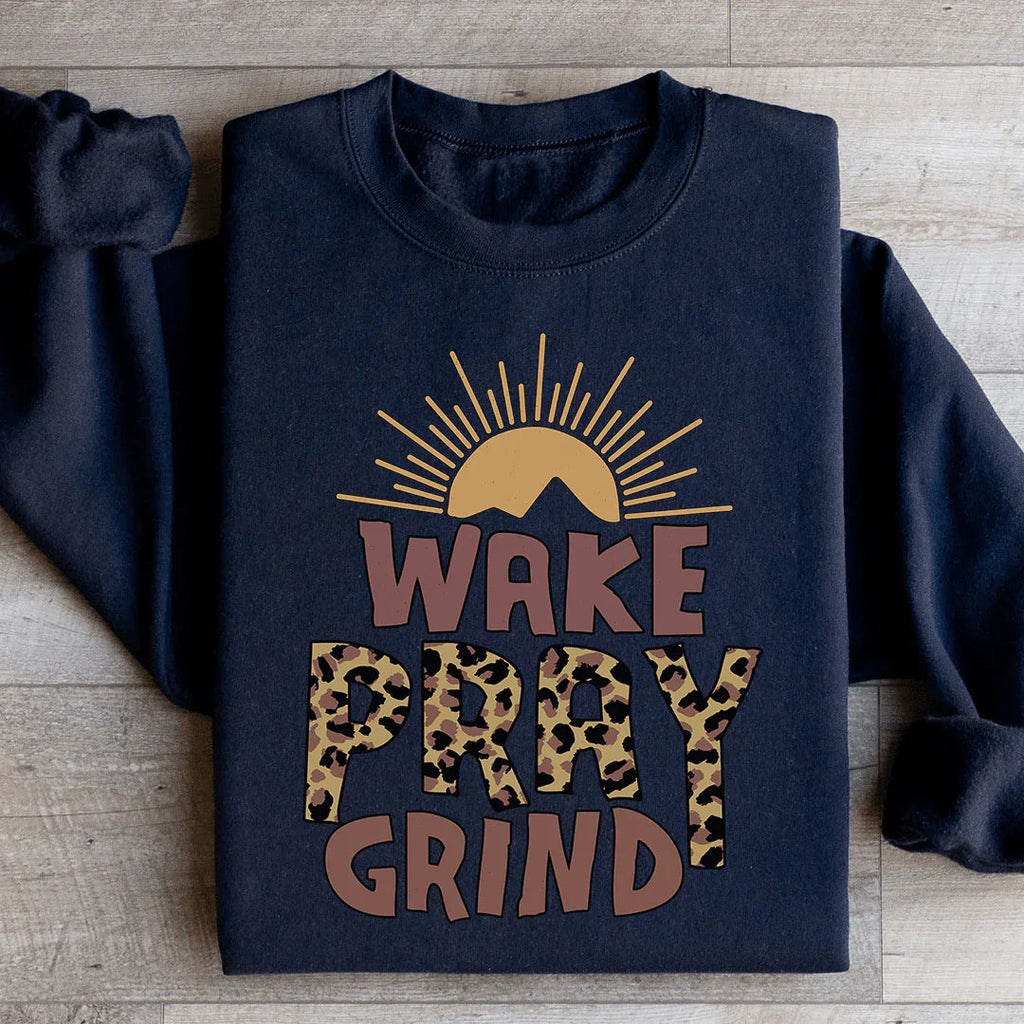 Wake Pray Grind Sweatshirt Peachy Sunday